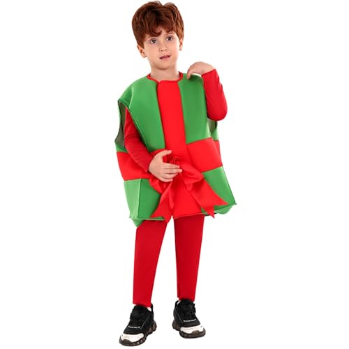 Csafyrt Weihnachtskostüm für Kinder, lustige Weihnachtsgeschenke Cosplay -Kostüm und Strampler, Polyester -Outfit für Dress -up -Partygeschenke, s von Csafyrt