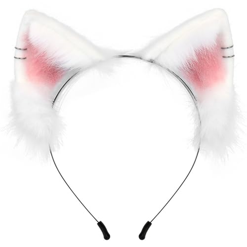 Csafyrt Wolf Ohren, süße Simulation Katzenohren, weiches Plüschkatze -Stirnband, Persönlichkeit Plüsch Tierkostümzubehör für Cosplay -Party, Weiß Csafyrt Wolf Ohren, süße Simulation Katzenohren, weiches Plüschkatze -Stirnband, Persönlichkeit Plüsch Tierkostümzubehör für Cosplay -Party, Weiß von Csafyrt