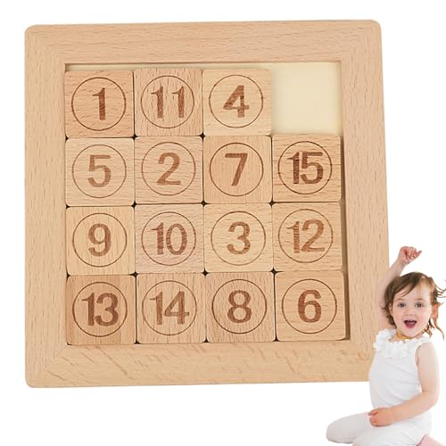 Csafyrt Zahlenrätsel, 5,3 x 5,3 Zoll Holzrutschpuzzle mit 15 Zahlen, lehrreicher Hirnteaser -Folienspiel, Glatte Folienrätsel für Kinder 3+ Csafyrt Zahlenrätsel, 5,3 x 5,3 Zoll Holzrutschpuzzle mit 15 Zahlen, lehrreicher Hirnteaser -Folienspiel, Glatte Folienrätsel für Kinder 3+ von Csafyrt
