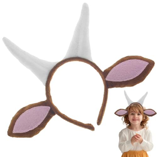 Csafyrt Ziegenohren, süße Cartoon -Tierohren, weiches Ziegentierstirnband, Kostümzubehör für Kinder Cosplay Party Gefälligkeiten von Csafyrt