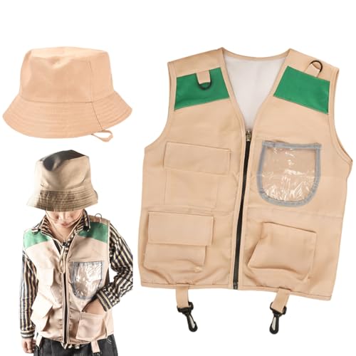 Csafyrt Zoo Keeper Kostüm für Kinder, Stoff Paläontologe Kostümkinder umfasst Weste & Hut, Dress -up -Kostüme für Halloween, Cosplay & mehr, Geschenke für, Grün Csafyrt Zoo Keeper Kostüm für Kinder, Stoff Paläontologe Kostümkinder umfasst Weste & Hut, Dress -up -Kostüme für Halloween, Cosplay & mehr, Geschenke für, Grün von Csafyrt