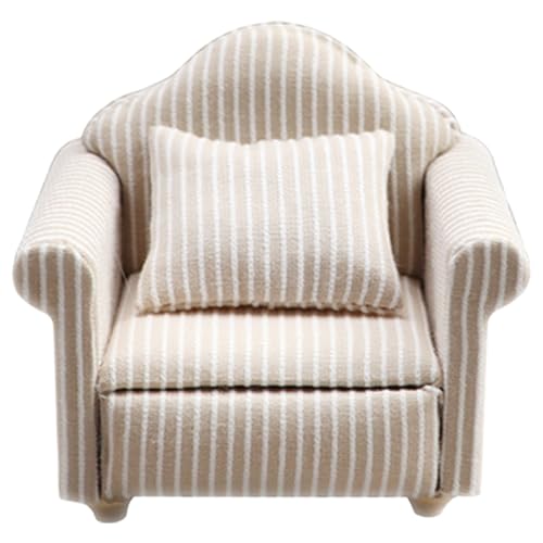 Csafyrt Dollhouse Couch 1/12 Skala Dollhouse Sofa mit Kissen weiche Miniatur -Single -Sofa mit vertikalen Streifen Puppen Hausmöbel für Puppenhauszubehör Kinder Handwerk Geschenk Single Csafyrt Dollhouse Couch 1/12 Skala Dollhouse Sofa mit Kissen weiche Miniatur -Single -Sofa mit vertikalen Streifen Puppen Hausmöbel für Puppenhauszubehör Kinder Handwerk Geschenk Single von Csafyrt
