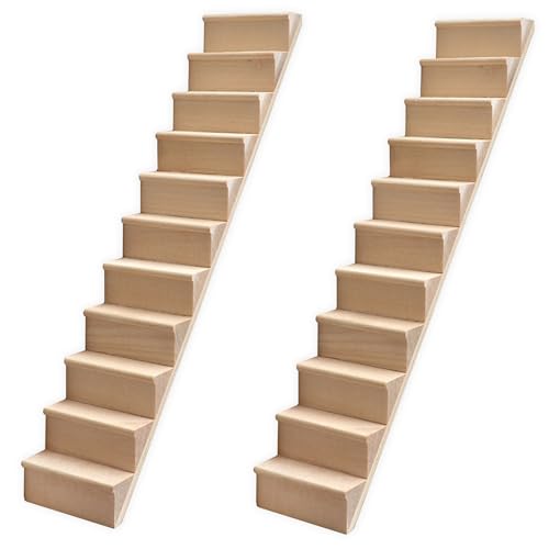 Dollhouse Treppe 2pcs Armless Miniatursimulation Holzpuppenhaustreppe für Dachdach DIY 1:12 Skalierende Dekorationszubehör von Csafyrt