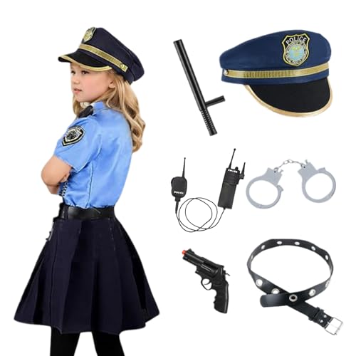 Kinderpolizeibeamte Kostüm für Mädchen Polizeiuniform Rock Set Cop Uniform mit Spielzeugzubehör Girls Cosplay -Outfit Dress Up Halloween Kostüm für Kinder m Kinderpolizeibeamte Kostüm für Mädchen Polizeiuniform Rock Set Cop Uniform mit Spielzeugzubehör Girls Cosplay -Outfit Dress Up Halloween Kostüm für Kinder m von Csafyrt