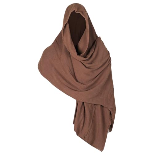 Schal -Schal Halloween Kapuze Renaissance Shaman Head Cowl für Männer, Frauen Wikinger mittelalterlich postapokalyptisch mit Kapuze für Cosplay Wizard, Ranger (Dunkelbraun) von Csafyrt