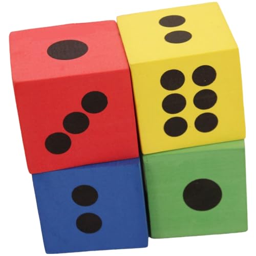 Csafyrt Schaumwürfel 4 Farben Großer Schaum Würfel 2,5 x 2,5 x 2,5 Big Foam Dice 6 -Sided Weichwürfel Mehrzweckwürfel von Csafyrt
