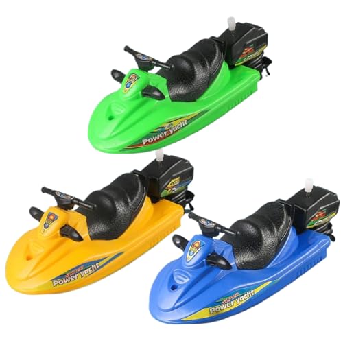Spielzeugboot, 3pcs Wind-up-Motorboot Spielzeugset, Plastikschwimmboote für Badewanne, Kinderpool-Spielzeug Windup Badeboot für Kinder 3+ von Csafyrt