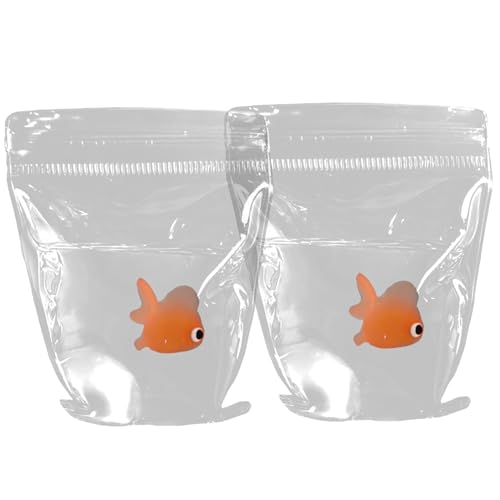 Csafyrt Squeeze Toys 2PCS Goldfisch in klarem Beutel Stressabbau Spielzeug für Kinder und Erwachsene tragbare Stressabbau Süßes Spielzeug für Zuhause, Schule, Büro von Csafyrt
