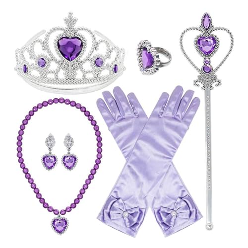 Csnbfiop Mädchen Prinzessin Accessoires Dress Up Kleidung Set Handschuhe Krone Ohrringe Halskette Und Haarzopf Für Mädchen Cosplay Csnbfiop Mädchen Prinzessin Accessoires Dress Up Kleidung Set Handschuhe Krone Ohrringe Halskette Und Haarzopf Für Mädchen Cosplay von Csnbfiop
