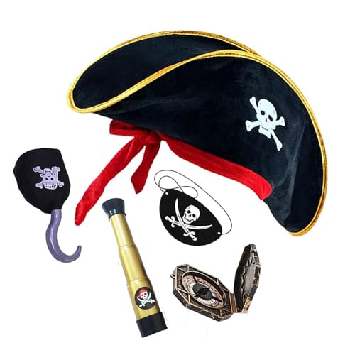 Csnbfiop Piraten Outfit Mit Handteleskop Und Augenbinde Totenkopf Druck Hutverzierung Für Kinder Halloween Partyzubehör Csnbfiop Piraten Outfit Mit Handteleskop Und Augenbinde Totenkopf Druck Hutverzierung Für Kinder Halloween Partyzubehör von Csnbfiop