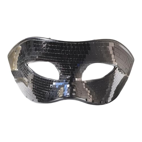Csnbfiop Silberne Maske Mit Glitzernden Motiven Atmungsaktive Party Maske Charm Ornament Mit Auffälligen Motiven Für Verschiedene Anlässe von Csnbfiop