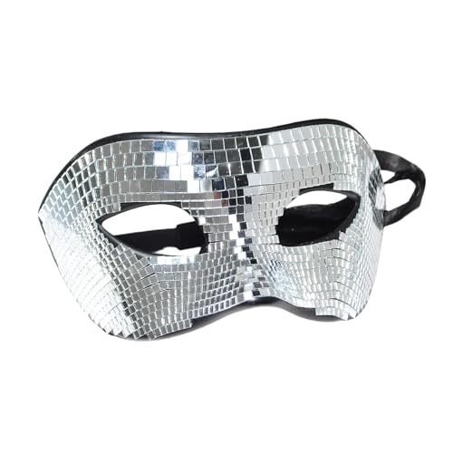 Csnbfiop Silberne Maske Mit Glitzernden Motiven Atmungsaktive Party Maske Charm Ornament Mit Auffälligen Motiven Für Verschiedene Anlässe von Csnbfiop