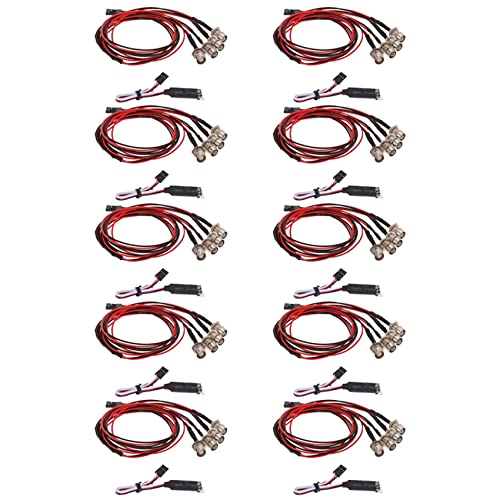 Ctwezoikmt 10X 4 LED Licht Kit 2 Weiß 2 Rot mit 3CH Lampenbedien Feld für 1/10 1/8 TRX4 Axial SCX10 D90 RC Auto von Ctwezoikmt