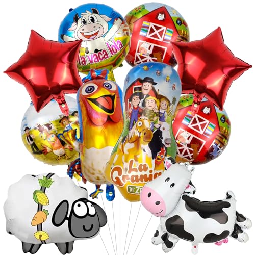 Ctxtqtdt 10 Stück Bauernhof Geburtstag Deko Junge Mädchen, Bauernhof Tier Luftballons Set, Party Deko Folienballon, Kinder Luftballons Deko, Geburtstagsdeko Party Luftballons (A) von Ctxtqtdt
