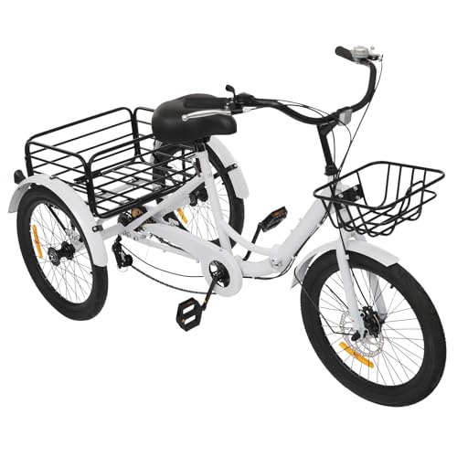 20 Zoll 7-Gang Faltbar Dreirad, Dreirad für Erwachsene, Erwachsene 3-Rad Fahrrad Klappbar mit Shopping Korb & Rückenlehne Höhenverstellbar für Erwachsene, Senioren und Anfänger Geeignet 20 Zoll 7-Gang Faltbar Dreirad, Dreirad für Erwachsene, Erwachsene 3-Rad Fahrrad Klappbar mit Shopping Korb & Rückenlehne Höhenverstellbar für Erwachsene, Senioren und Anfänger Geeignet von CuCummoo