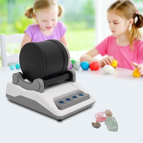 Rock Tumbler Set, Steinpoliermaschine mit Polierkörner Elektrisch Steintrommel Steinbecher DIY Steinpolierer für Kinder ab 8 Jahren und Erwachsene von CuCummoo