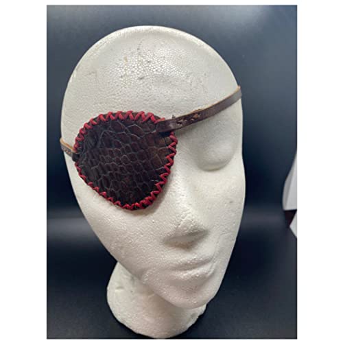 CuLtP Mittelalterliche Pu-Leder-Augenklappe, Gothic-Cosplay-Piraten-Augenbinde, Verstellbare Retro-Augenmaske für Halloween-Kostüm-Zubehör von CuLtP