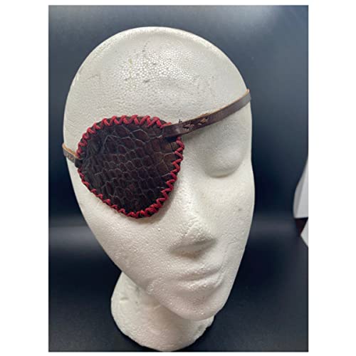 CuLtP Vintage Pu-Leder-Augenklappe, Mittelalterliche Strass-Augenmaske, Gothic-Cosplay-Piraten-Augenbinde für Halloween-Kostümzubehör von CuLtP