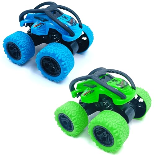 Cuackamily 2 Stück Monstertruck Auto Spielzeug, 360 Grad Rotierende Zurückziehen Trägheit Reibungsbetriebene Autos, Spielzeugautos Monster Trucks für 3+ Jahre Jungen Mädchen Kinder Geschenk (Grün Blau Cuackamily 2 Stück Monstertruck Auto Spielzeug, 360 Grad Rotierende Zurückziehen Trägheit Reibungsbetriebene Autos, Spielzeugautos Monster Trucks für 3+ Jahre Jungen Mädchen Kinder Geschenk (Grün Blau von Cuackamily