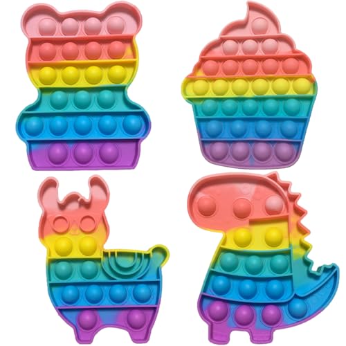 Cuackamily 4 Packs Pop Bubble Fidget Toy Set, Relief Angst Autismus, Antistress Spielzeug Regenbogen, Dinosaurier, Alpaka, Bär, Eiscreme, Kindergeburtstag Gastgeschenke für Kinder und Erwachsene Cuackamily 4 Packs Pop Bubble Fidget Toy Set, Relief Angst Autismus, Antistress Spielzeug Regenbogen, Dinosaurier, Alpaka, Bär, Eiscreme, Kindergeburtstag Gastgeschenke für Kinder und Erwachsene von Cuackamily