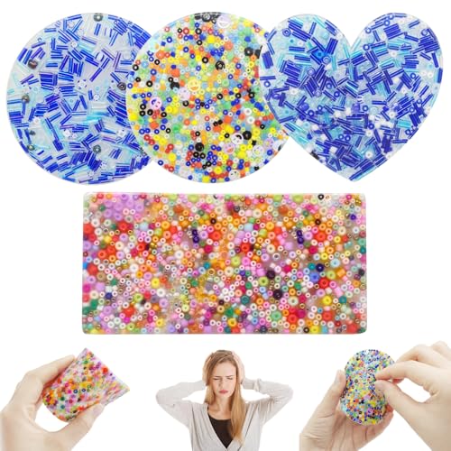Cuackamily 4PCS Skin Picking Fidget Toys, Picky Pad Fidget Toy Set, Picky Party Pad Fidget Stress Anxiety Relief Reusable Sensorisches Spielzeug Zum Skin Pickin Dermatillomania für Erwachsene Kinder von Cuackamily