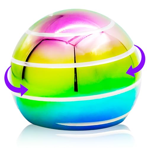 Cuackamily Kinetic Schreibtischspielzeug Office Metal Spinning Ball Gyroskop mit optischer Täuschung für Anti, Metall Gyro Ball, Schreibtisch Kinetic Toy Fidget Toy für Kinder Erwachsene Geschenke von Cuackamily