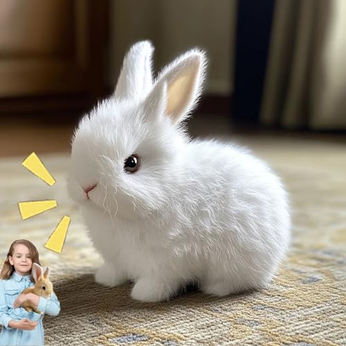 Petsboro Bunny Pal, Sherum Bunny Pal, Fanyil Bunny Pal, Yoolif Bunny, My Interactive Realistic Bunny - Jumping, Twitching, and Shaking Ears (White) von Cuaojk