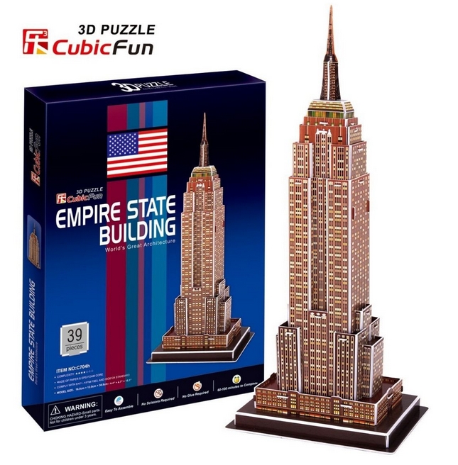 Cubic Fun Puzzle 3D - New York: Empire State Building 39 Teile Puzzle Cubic-Fun-C704H von Cubic Fun