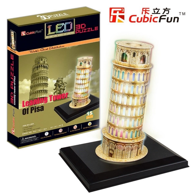 Cubic Fun Puzzle 3D mit LED - Schiefer Turm von Pisa 15 Teile Puzzle Cubic-Fun-L502H von Cubic Fun
