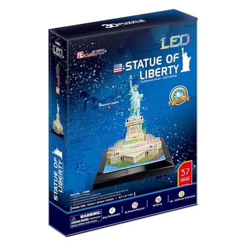 CubicFun 3D Puzzle Freiheitsstatue mit LED Beleuchtung Karton von CubicFun