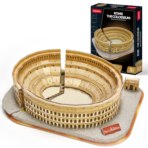 CubicFun 3D Puzzle National Geographic Italien - Rom Stadt Das Kolosseum Modellbausatz mit Broschüre für Erwachsene und Kinder mit Booklet, 131 Stück von CubicFun