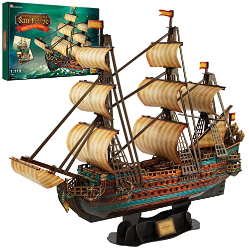 CubicFun 3D-Puzzle Spanien Puzzlegeschenk Boot Bootmodell San Felipe, 248 Teile von CubicFun