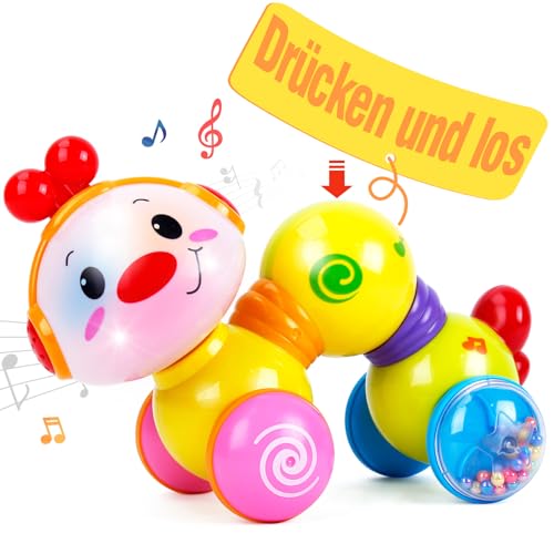CubicFun Musik Baby Spielzeug Raupe für ab 6-8-9-12 Monate, Krabbelspielzeug mit Licht & Sound,Interaktives Krabbel Raupe Babyspielzeug ab 6 8 9 12 Monate,Tummy Time Toys für Junge Mädchen CubicFun Musik Baby Spielzeug Raupe für ab 6-8-9-12 Monate, Krabbelspielzeug mit Licht & Sound,Interaktives Krabbel Raupe Babyspielzeug ab 6 8 9 12 Monate,Tummy Time Toys für Junge Mädchen von CubicFun