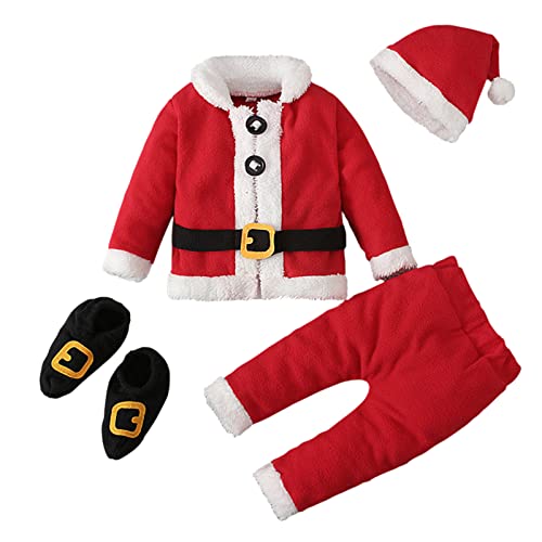 Cubinest Kostüm Kinder: Cosplay Rot Rentier Kostüm Strampler Mit Mütze Baby Set Costume Weihnachtspullover Weihnachtselch Unisex Weihnachten Kleidung Weihnachten Outfits von Cubinest