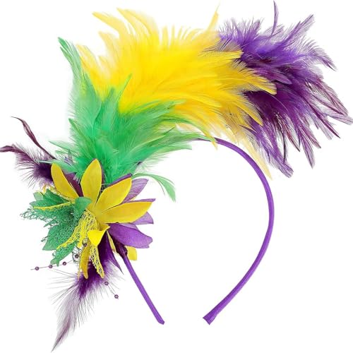 Karneval Kostüm Damen, Bunte Feder Haarreif Damen, Regenbogen Accessoires Stirnband Hochzeit Kopfbedeckung, Haarreif Fasching Cosplay Papagei Kostüm Damen Karneval Kopfschmuck für Frauen und Mädchen, Karneval Kostüm Damen, Bunte Feder Haarreif Damen, Regenbogen Accessoires Stirnband Hochzeit Kopfbedeckung, Haarreif Fasching Cosplay Papagei Kostüm Damen Karneval Kopfschmuck für Frauen und Mädchen, von Cubinest