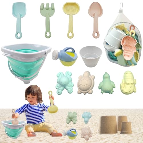 Cudeyrey 11 Pcs Sandspielzeug Set, Sandkasten Spielzeug, Sandspielzeug Strandspielzeug Kinder, mit Faltbarer Eimer, Tasche, Sandformen, Sandschaufel, Sandspielzeug für Mädchen Junge Cudeyrey 11 Pcs Sandspielzeug Set, Sandkasten Spielzeug, Sandspielzeug Strandspielzeug Kinder, mit Faltbarer Eimer, Tasche, Sandformen, Sandschaufel, Sandspielzeug für Mädchen Junge von Cudeyrey