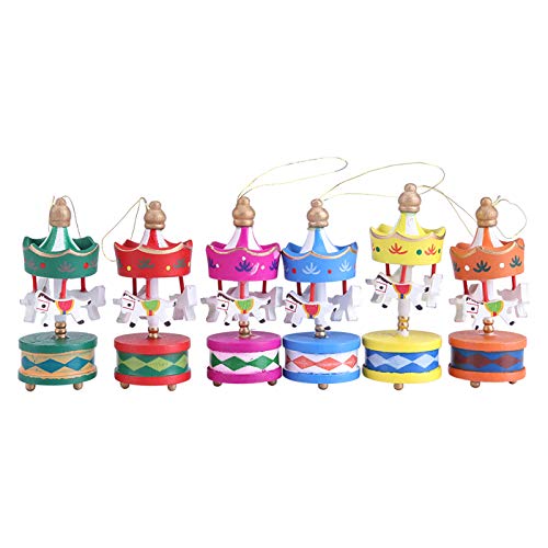 Cufaee 6pcs Holzkarousel, Merry Go Round Weihnachten Holzdekoration, Dekoration Holz für Zimmerdekoration Kinder gemischte Farbe Cufaee 6pcs Holzkarousel, Merry Go Round Weihnachten Holzdekoration, Dekoration Holz für Zimmerdekoration Kinder gemischte Farbe von Cufaee