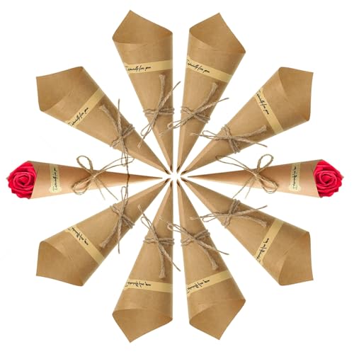 50 Stück Vintage Kraftpapier Kegel, Hochzeit Kraftpapier Kegel Bouquet Retro, mit Hanfseilen Aufkleber Hochzeit, DIY Konfettizapfen für Hochzeitskonfetti Blütenblätter und Schokolade 50 Stück Vintage Kraftpapier Kegel, Hochzeit Kraftpapier Kegel Bouquet Retro, mit Hanfseilen Aufkleber Hochzeit, DIY Konfettizapfen für Hochzeitskonfetti Blütenblätter und Schokolade von Cuicany