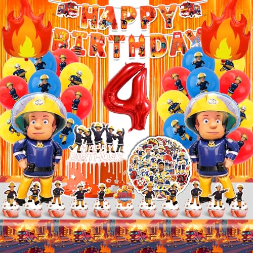 110 Pcs Feuerwehr Geburtstag Deko 4 Jahre,Feuerwehrauto Ballon Kindergeburtstag Jungen Mädchen,Feuerwehrmann Party Deko Kit mit Banner Tortendeko Tischdecke Aufkleber,Feuerwehr Luftballon 110 Pcs Feuerwehr Geburtstag Deko 4 Jahre,Feuerwehrauto Ballon Kindergeburtstag Jungen Mädchen,Feuerwehrmann Party Deko Kit mit Banner Tortendeko Tischdecke Aufkleber,Feuerwehr Luftballon von Cuidongsheng