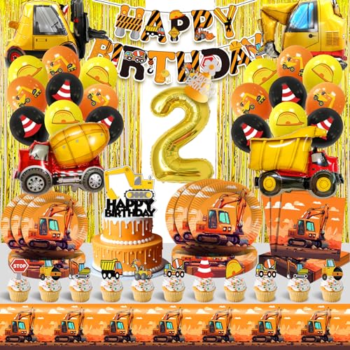 Bagger Deko Kindergeburtstag 2 Jahre,Baustellen Luftballons Geburtstag,Bagger Partygeschirr Kit mit Teller Servietten Tischdecke Tortendeko Banner,Baufahrzeuge BAU Thema Party Dekoration Bagger Deko Kindergeburtstag 2 Jahre,Baustellen Luftballons Geburtstag,Bagger Partygeschirr Kit mit Teller Servietten Tischdecke Tortendeko Banner,Baufahrzeuge BAU Thema Party Dekoration von Cuidongsheng