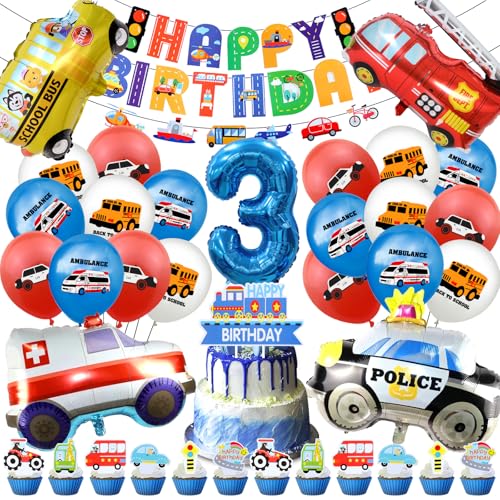 Cars Deko Kindergeburtstag 3 Jahre,Auto Geburtstagsdeko Luftballon 52 Pcs,Feuerwehrfahrzeuge Truck Party Ballons,Auto Thema Geburtstag Set mit Banner Tortendeko,Motorrad Folienballon Helium Cars Deko Kindergeburtstag 3 Jahre,Auto Geburtstagsdeko Luftballon 52 Pcs,Feuerwehrfahrzeuge Truck Party Ballons,Auto Thema Geburtstag Set mit Banner Tortendeko,Motorrad Folienballon Helium von Cuidongsheng