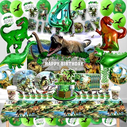 Dino Deko Kindergeburtstag 4 Jahre,Dino Geburtstag Luftballons Jungen 146 Pcs,Dinosaurier Ballon Helium,Dinosaurier Partygeschirr Set mit Pappteller,Dschungel Party Deko,Dino Thema Geburtstagsdeko Kit Dino Deko Kindergeburtstag 4 Jahre,Dino Geburtstag Luftballons Jungen 146 Pcs,Dinosaurier Ballon Helium,Dinosaurier Partygeschirr Set mit Pappteller,Dschungel Party Deko,Dino Thema Geburtstagsdeko Kit von Cuidongsheng