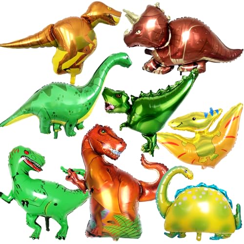Dino Luftballons 8 Stück,Dinosaurier Folienballon XXL,Dino Ballons Kindergeburtstag Deko,Dinosaurier Party Deko für Jungen Mädchen Geburtstag,Dschungel Geburtstagsdeko Ballon Helium Dino Luftballons 8 Stück,Dinosaurier Folienballon XXL,Dino Ballons Kindergeburtstag Deko,Dinosaurier Party Deko für Jungen Mädchen Geburtstag,Dschungel Geburtstagsdeko Ballon Helium von Cuidongsheng
