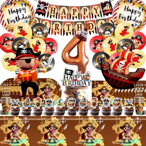 Piraten Geburtstagsdeko Luftballons,4 Jahre Piraten Kindergeburtstag Deko,Jungen Geburtstag Kit 103 Pcs,Pirat Partygeschirr mit Pappteller Servietten,Piratenschiff Folienballon,Piratenparty Ballons Piraten Geburtstagsdeko Luftballons,4 Jahre Piraten Kindergeburtstag Deko,Jungen Geburtstag Kit 103 Pcs,Pirat Partygeschirr mit Pappteller Servietten,Piratenschiff Folienballon,Piratenparty Ballons von Cuidongsheng