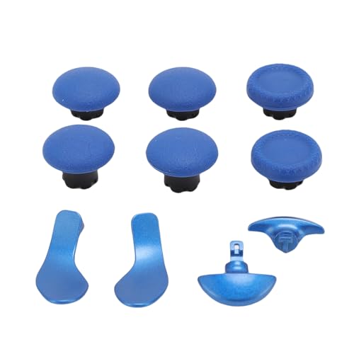 Cuifati 6 Daumengriffe und 4 Hintere Paddel für Drahtlose Spielcontroller, Verarbeitete Metallpaddel und Strukturierte Gummigriffe, Plug -and -Play für Erweitertes Spielerlebnis (Blue) von Cuifati
