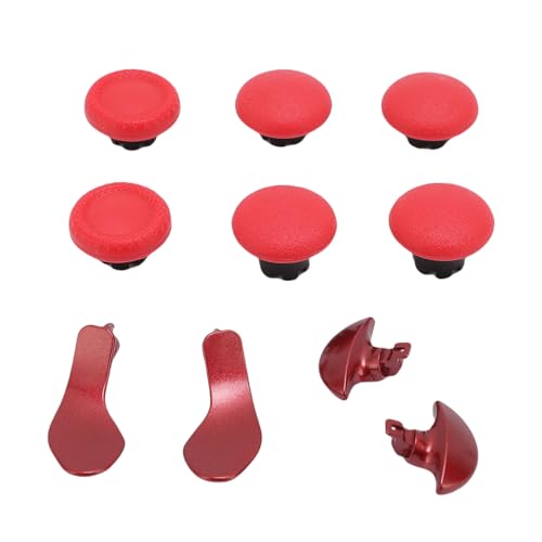 Cuifati 6 Daumengriffe und 4 Hintere Paddel für Drahtlose Spielcontroller, Verarbeitete Metallpaddel und Strukturierte Gummigriffe, Plug -and -Play für Erweitertes Spielerlebnis (Rot) von Cuifati
