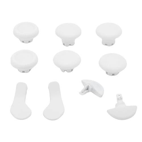 Cuifati 6 Daumengriffe und 4 Hintere Paddel für Drahtlose Spielcontroller, Verarbeitete Metallpaddel und Strukturierte Gummigriffe, Plug -and -Play für Erweitertes Spielerlebnis (White) von Cuifati