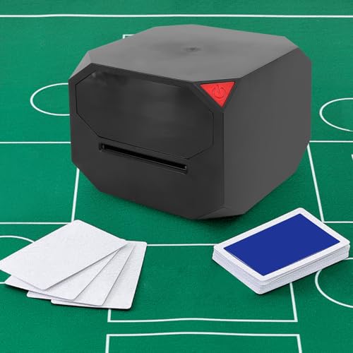 Cuifati Automatischer Kartenhändler, 180 ° 360 ° Deal Automatic Card Deanding Machine, Batteriebetriebene Elektropokerhändler, für Poker, Blackjack Family Party Games (Black) von Cuifati