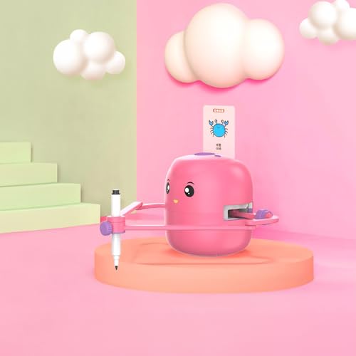 Cuifati Roboter für Kinder, Voice Interactive Educational Drawing Machine mit 100 Karten & 2 Stiften, Montessori Malerei Lernspielzeug für 3 -jährige Jungen Mädchen Geburtstag (Rosenrot) von Cuifati