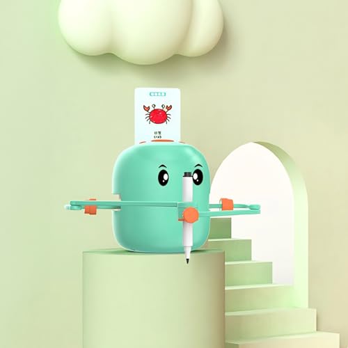 Cuifati Roboter für Kinder, Voice Interactive Educational Drawing Machine mit 100 Karten & 2 Stiften, Montessori Malerei Lernspielzeug für 3 -jährige Jungen Mädchen Geburtstag (hellgrün) von Cuifati